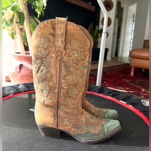 Laredo Cross Point Stitched Leather Cowgirl Boots